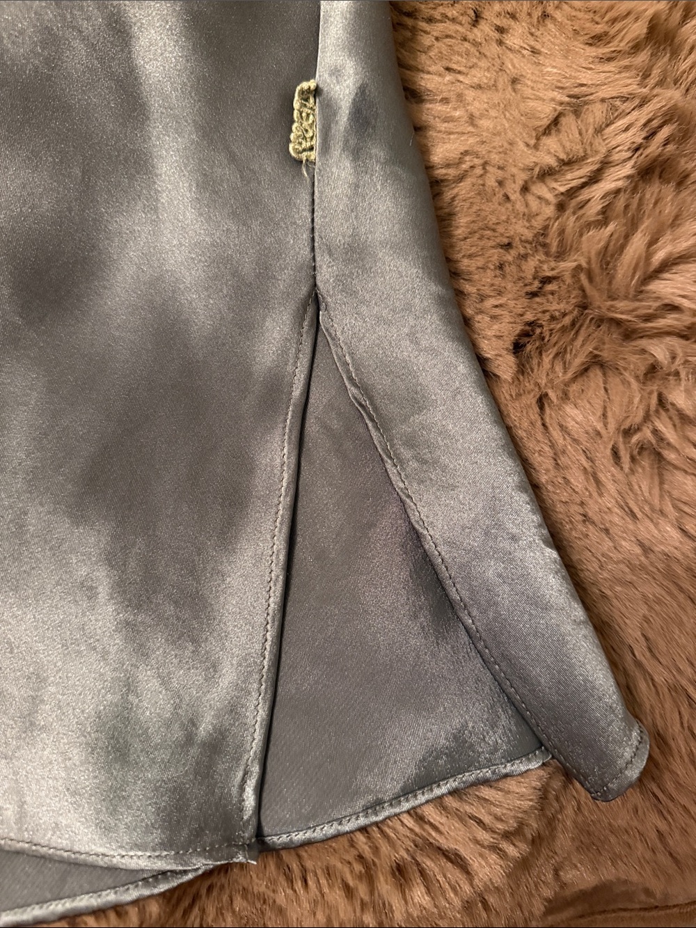 La SENZA Olive Green Satin Slip / Nightgown - Picture 7 of 10